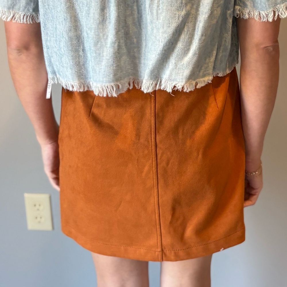 French Connection Rust Mini Skirt - Picture 3 of 7